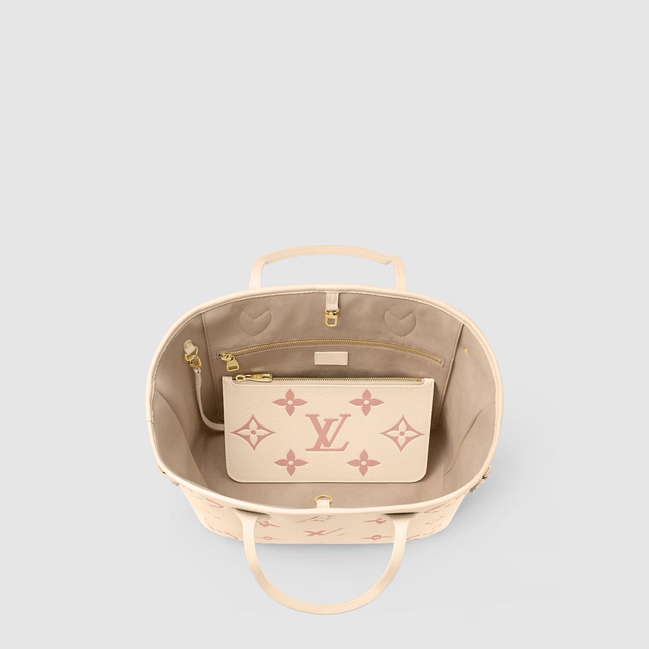 Túi Louis Vuitton Neverfull MM Nữ Be Hồng